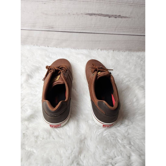 Levis‎ Mens Miles Fashion Sneakers Brown Lace Up Color Block Round Toe 13 New - Picture 2 of 6